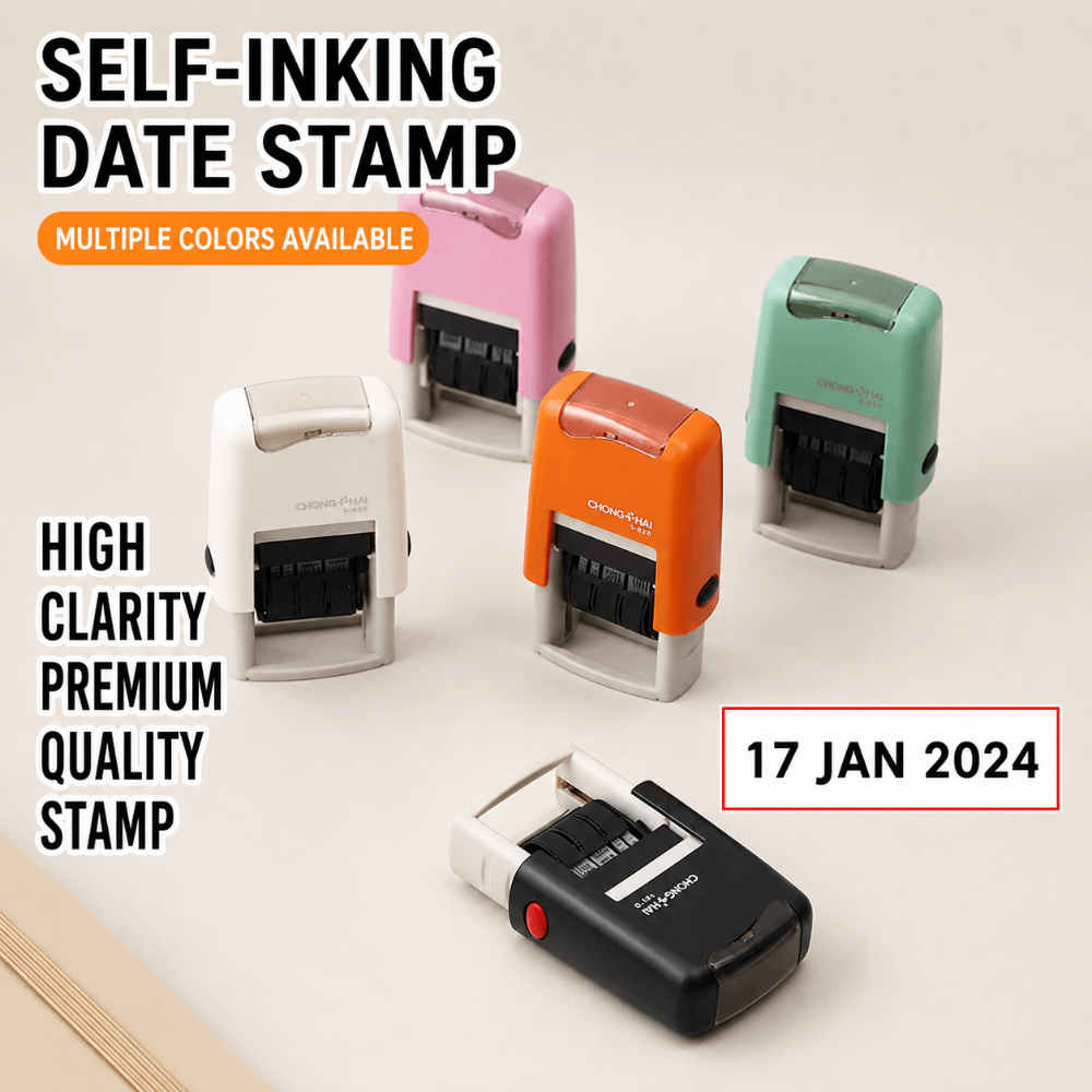 Rubber Date Stamp - Sello automático de retorno de tinta
