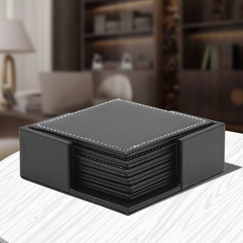6 unids/set de posavasos de cu - Leather Desk Pad reseña y precio