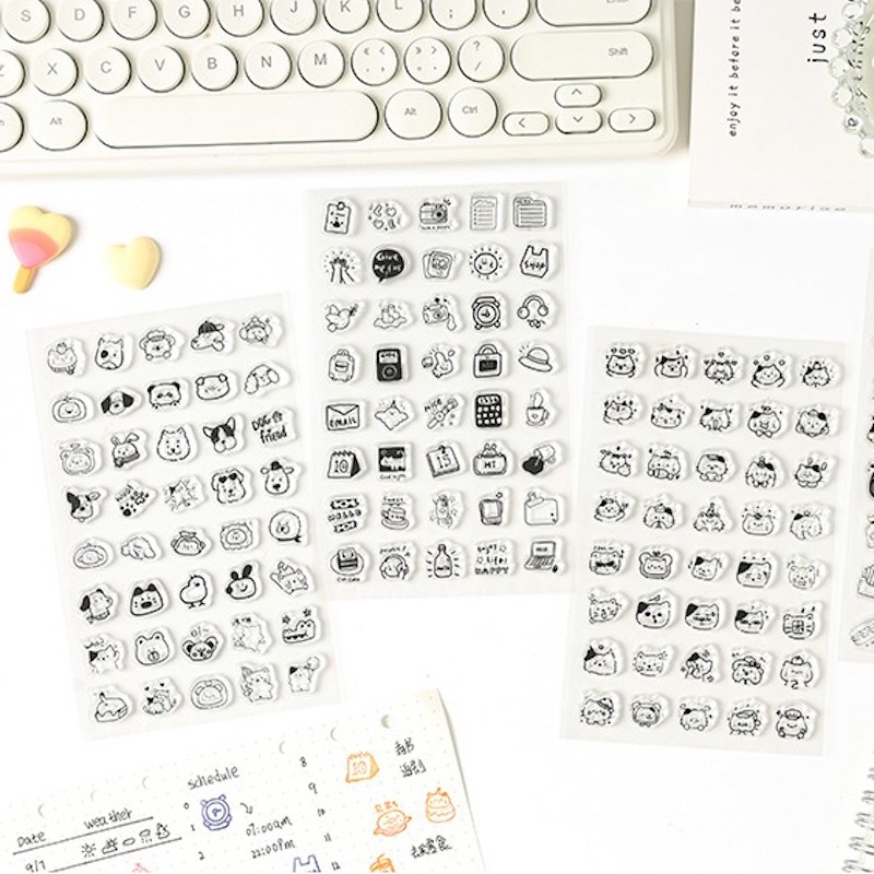 Mini juego de sellos transpare - Rubber Date Stamp reseña y precio